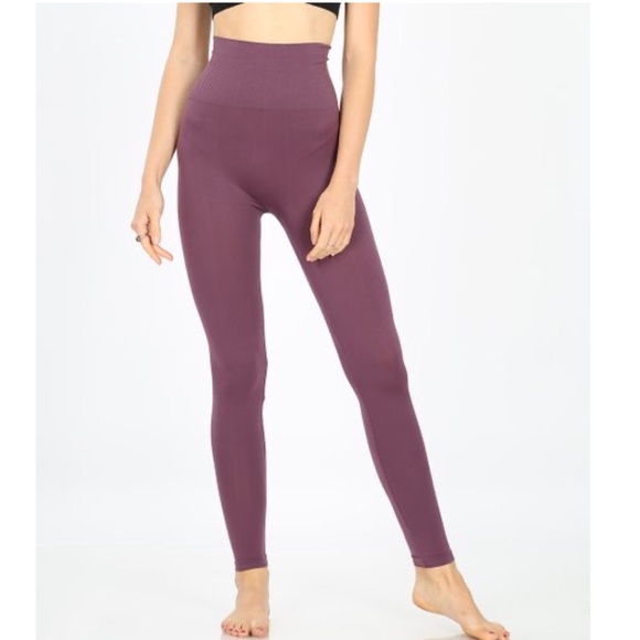 High Waist Tummy Control Seamless Fleece leggings - Picture 5 of 11